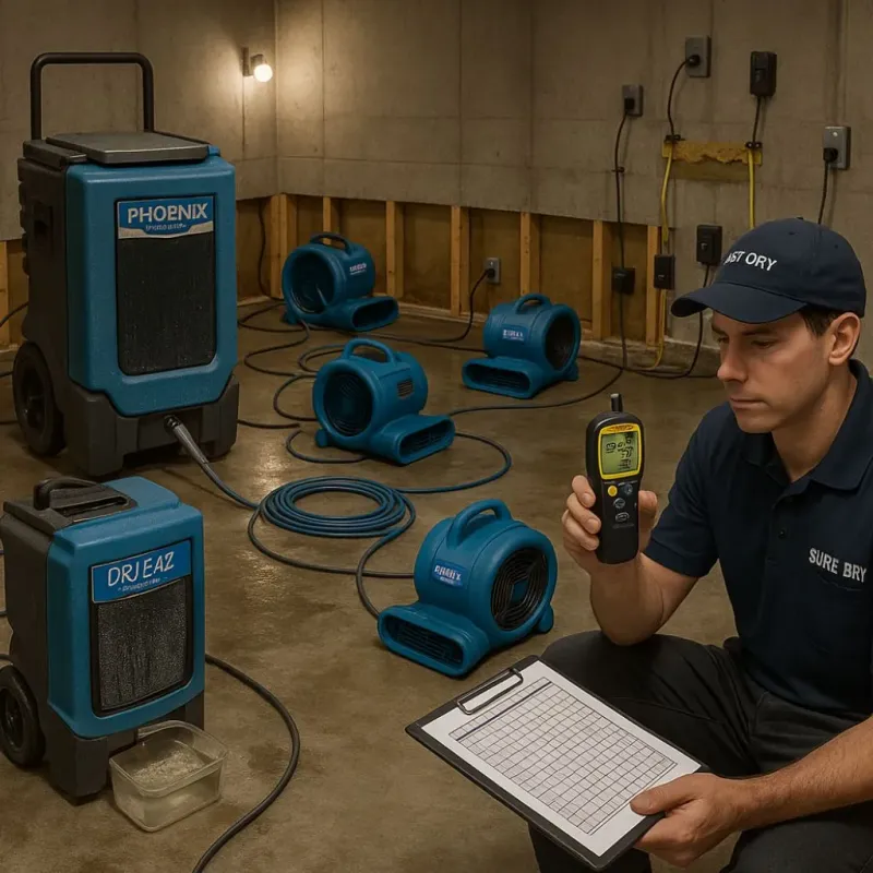 Structural Drying and Dehumidification process in Riverside, NY